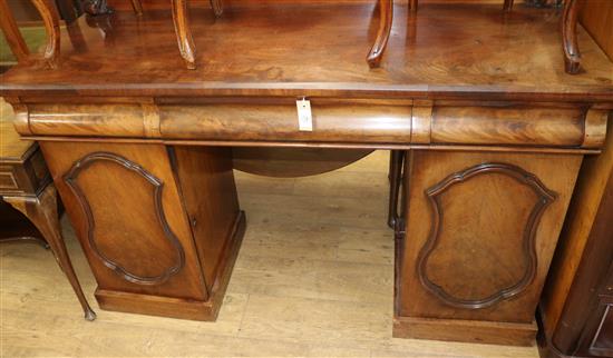 A Victorian mahogany pedestal sideboard W.153cm